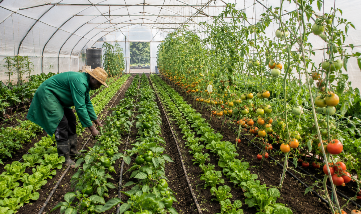 Tending a thriving greenhouse garden